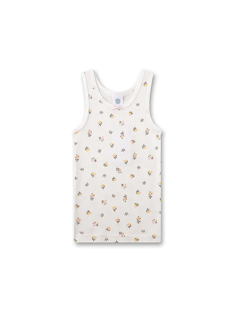 SANETTA | Top da ragazza - Canottiera confezione da 2 white pebb | Crema