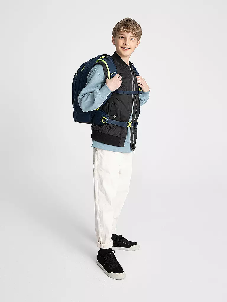 SATCH | Schulrucksack Pack - Toxic Yellow | Blu scuro