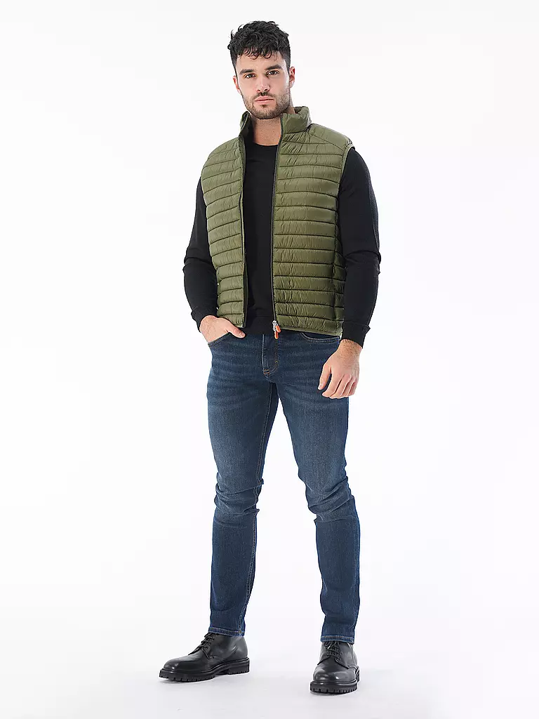SAVE THE DUCK | Gilet trapuntato ADAM | Oliva