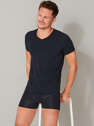 SCHIESSER | Maglietta LONG LIFE SOFT blu-nero