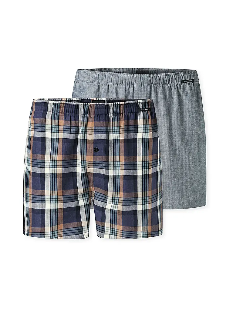 SCHIESSER | Boxer da uomo confezione da 2 assortiti 4 | Blu