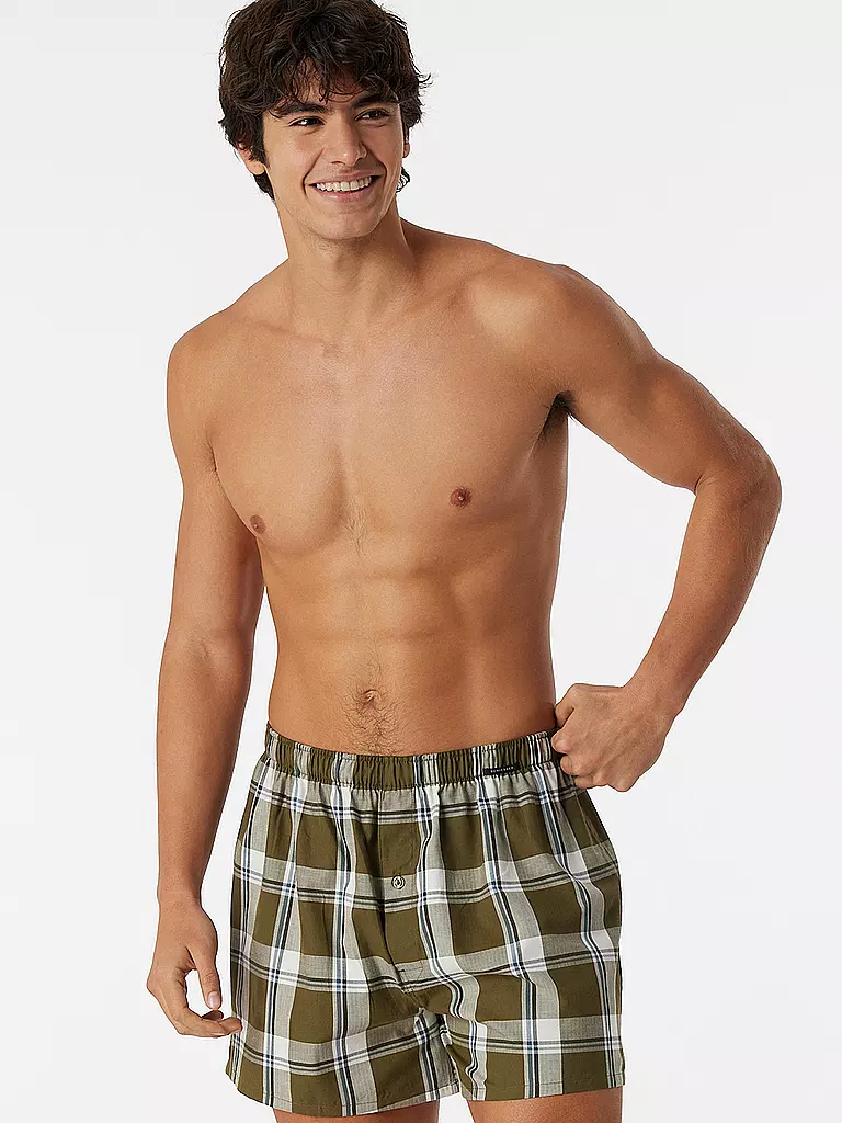 SCHIESSER | Boxer da uomo confezione da 2 assortiti 4 | Oliva