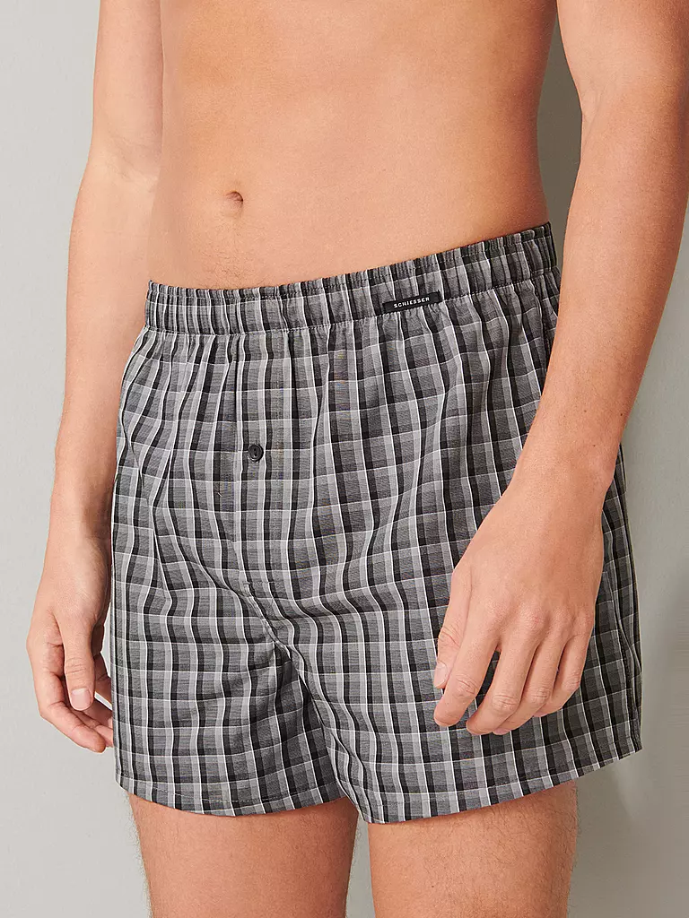 SCHIESSER | Boxer da uomo confezione da 2 nero | Grigio
