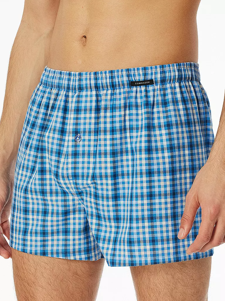 SCHIESSER | Boxer da uomo confezione da 2 | Blu
