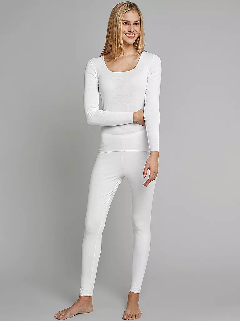SCHIESSER | Langarmshirt "Luxury" (Bianco) | Bianco