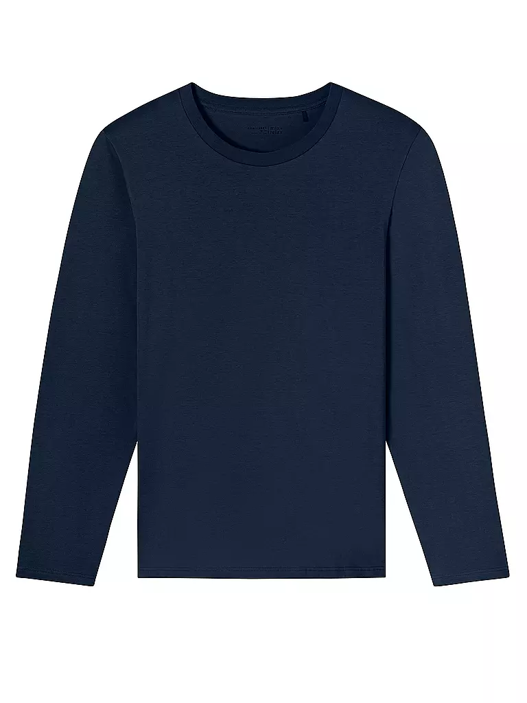 SCHIESSER | Maglietta da pigiama a maniche lunghe | Blu scuro