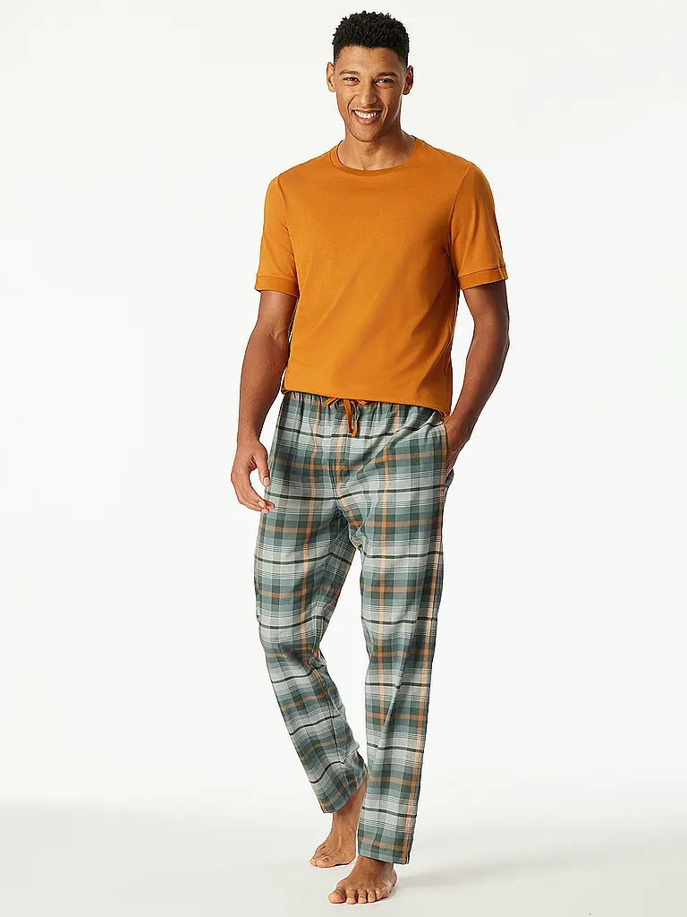 SCHIESSER | Pantaloni da pigiama | Verde scuro