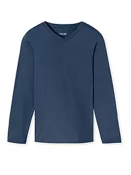 SCHIESSER | Maglietta da pigiama a maniche lunghe MIX + RELAX | Blu