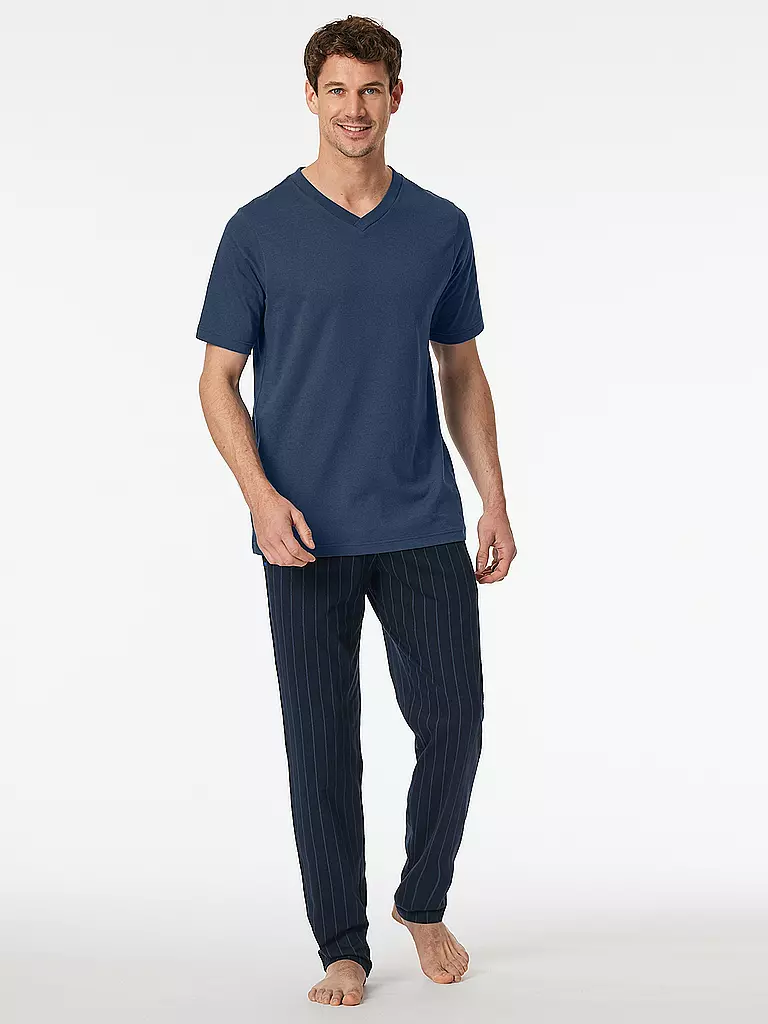 SCHIESSER | Pigiama T-Shirt MIX + RELAX | Blu