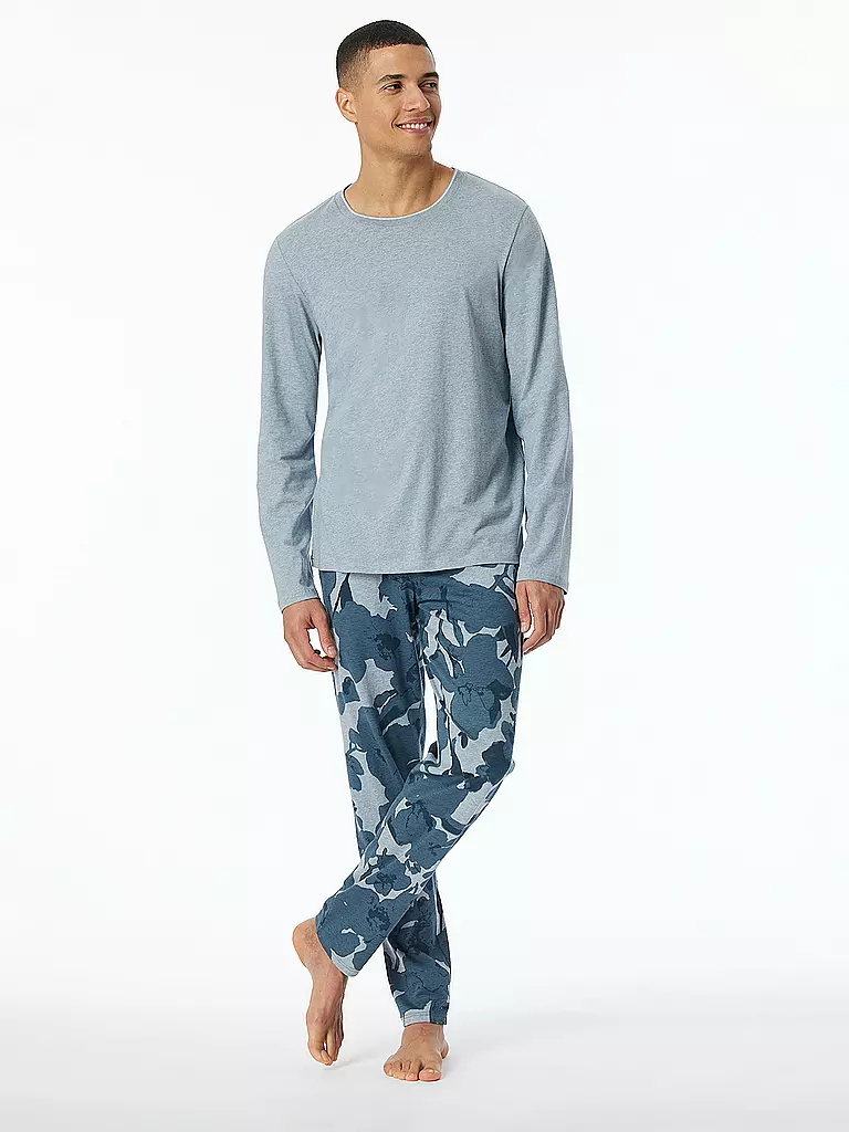 SCHIESSER | Pyjama Langarmshirt | Blu chiaro