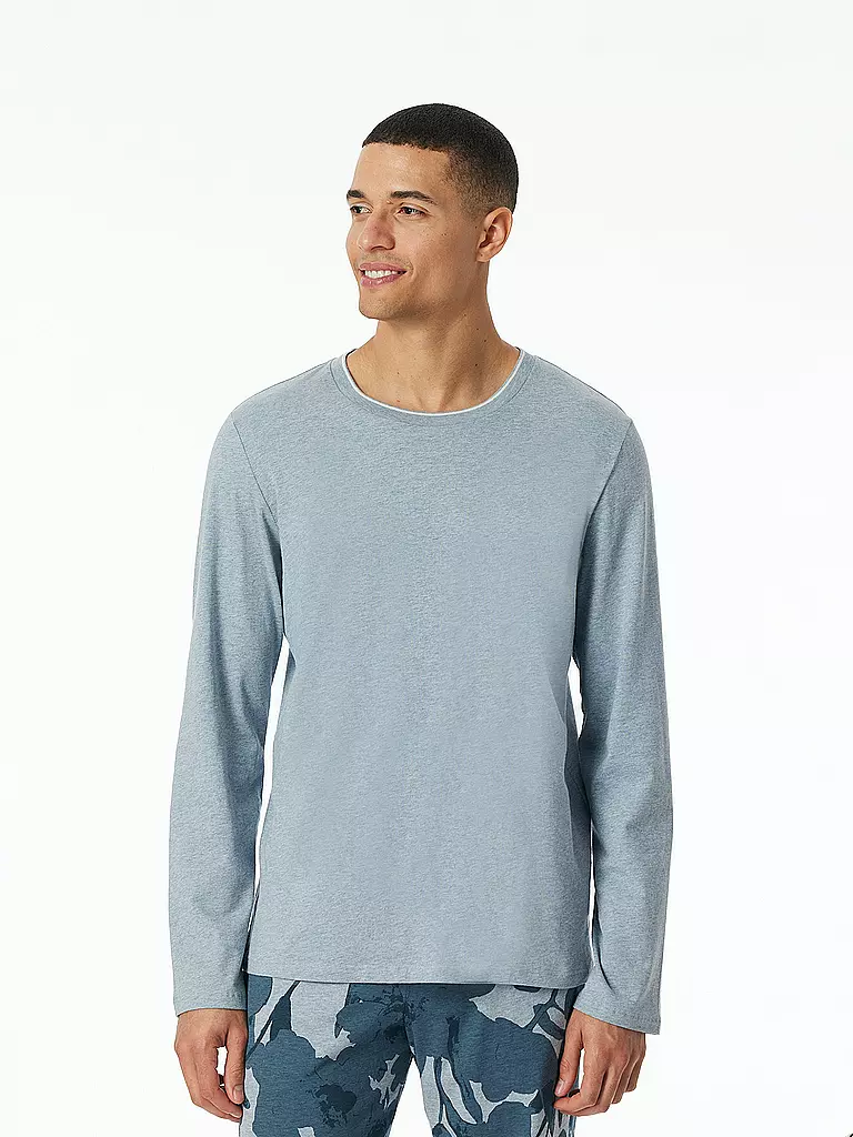 SCHIESSER | Pyjama Langarmshirt | Blu chiaro