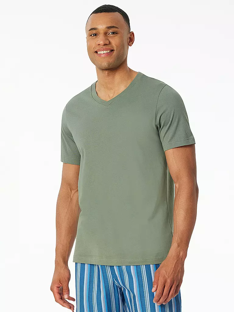 SCHIESSER | Pyjama T-Shirt MIX + RELAX | Oliva