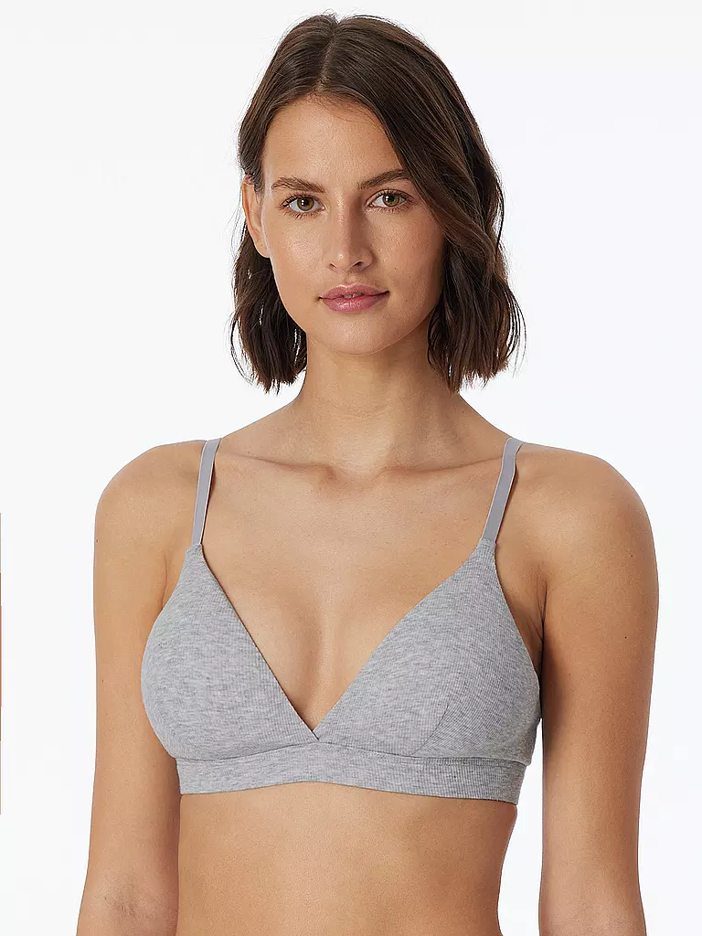 SCHIESSER | Reggiseno con imbottiture estraibili grigio mélange | Grigio chiaro
