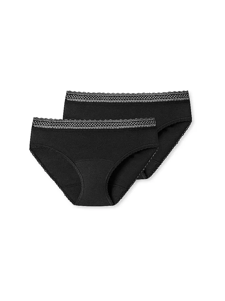 SCHIESSER | Slip mestruale confezione da 2 | Nero