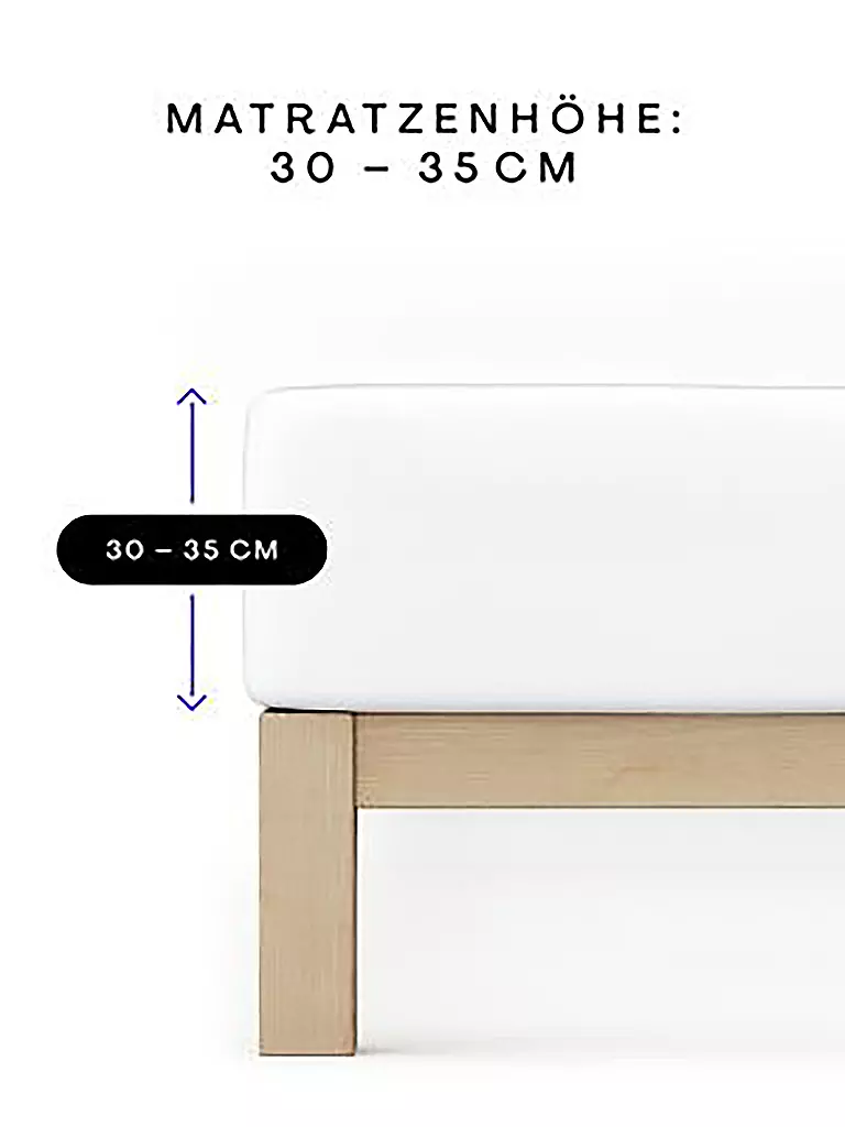 SCHLAFGUT | Lenzuolo con angoli in jersey PURE 120x200cm Full White M | 