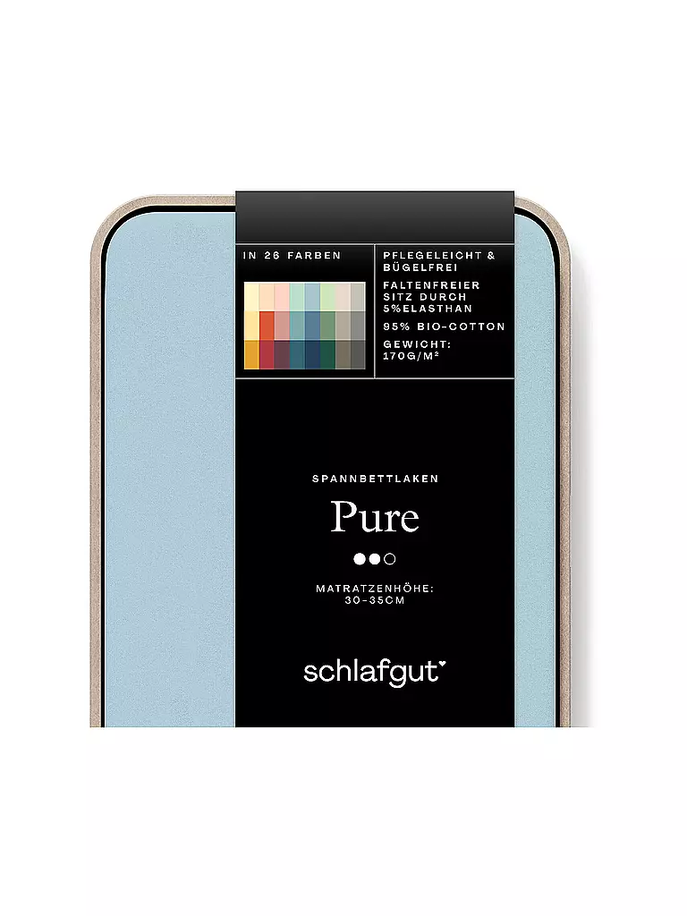 SCHLAFGUT | Lenzuolo con angoli in jersey PURE 140x200cm Blue Light L | Blu chiaro