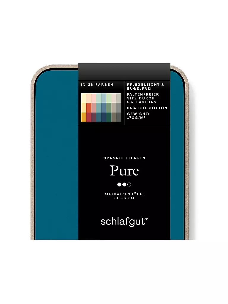 SCHLAFGUT | Lenzuolo con angoli in jersey PURE 90x200cm Petrol Deep S | Petrolio