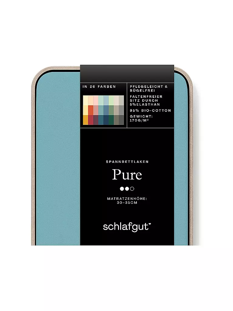 SCHLAFGUT | Lenzuolo con angoli in jersey PURE 90x200cm Petrol Mid S | Menta