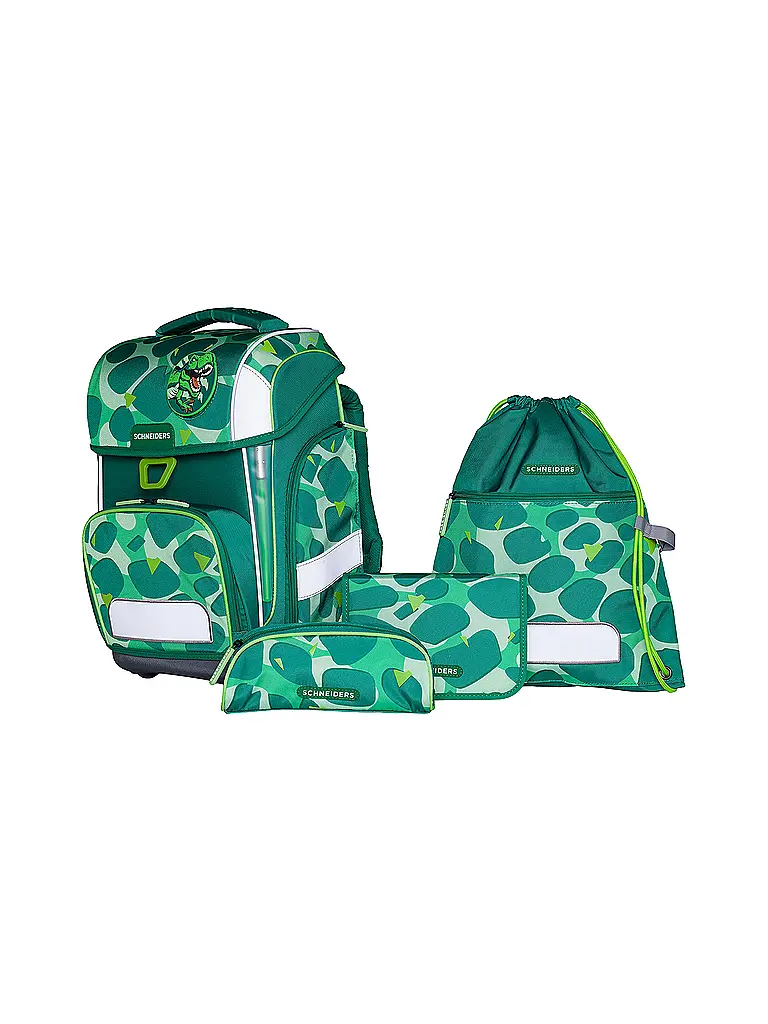 SCHNEIDERS | Set di zaini scolastici Ergolite 9 pezzi Dino Dance | Verde