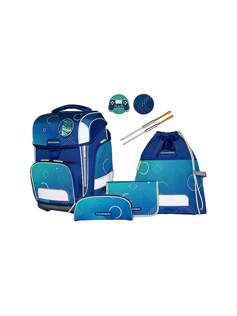 SCHNEIDERS | Set di zaini scolastici Ergolite 9 pz Geo Motion | Blu