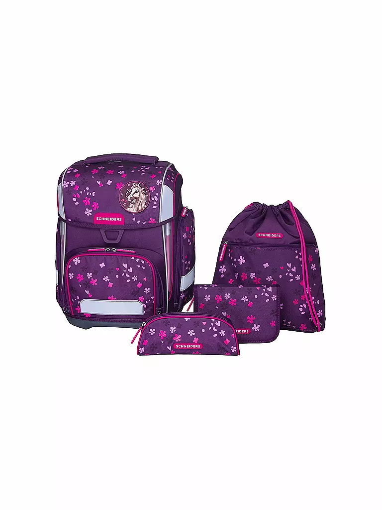 SCHNEIDERS | Set di zaini scolastici Ergolite 9 pz. Berry Blossom | Rosso scuro