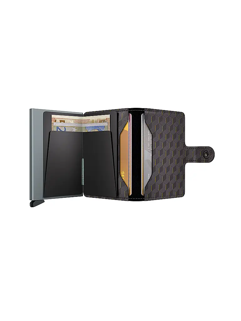 SECRID | Geldbörse Miniwallet Optical Mini Grey Yellow | Grigio