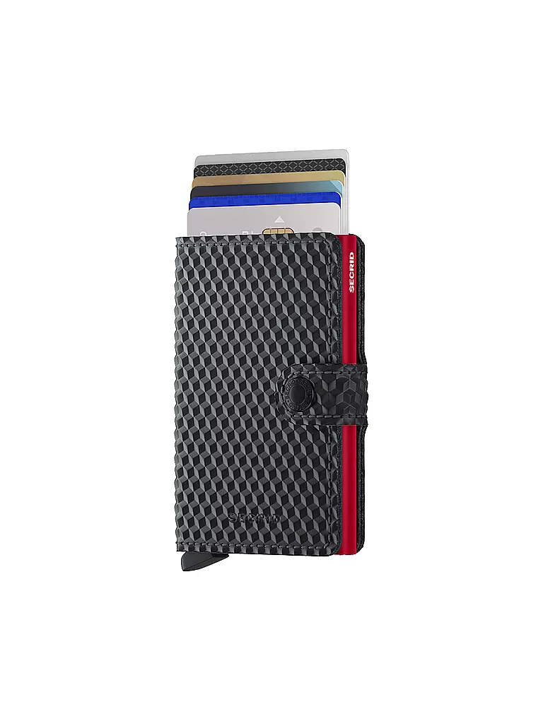 SECRID | Portafoglio - Miniwallet Cubic Nero Rosso |