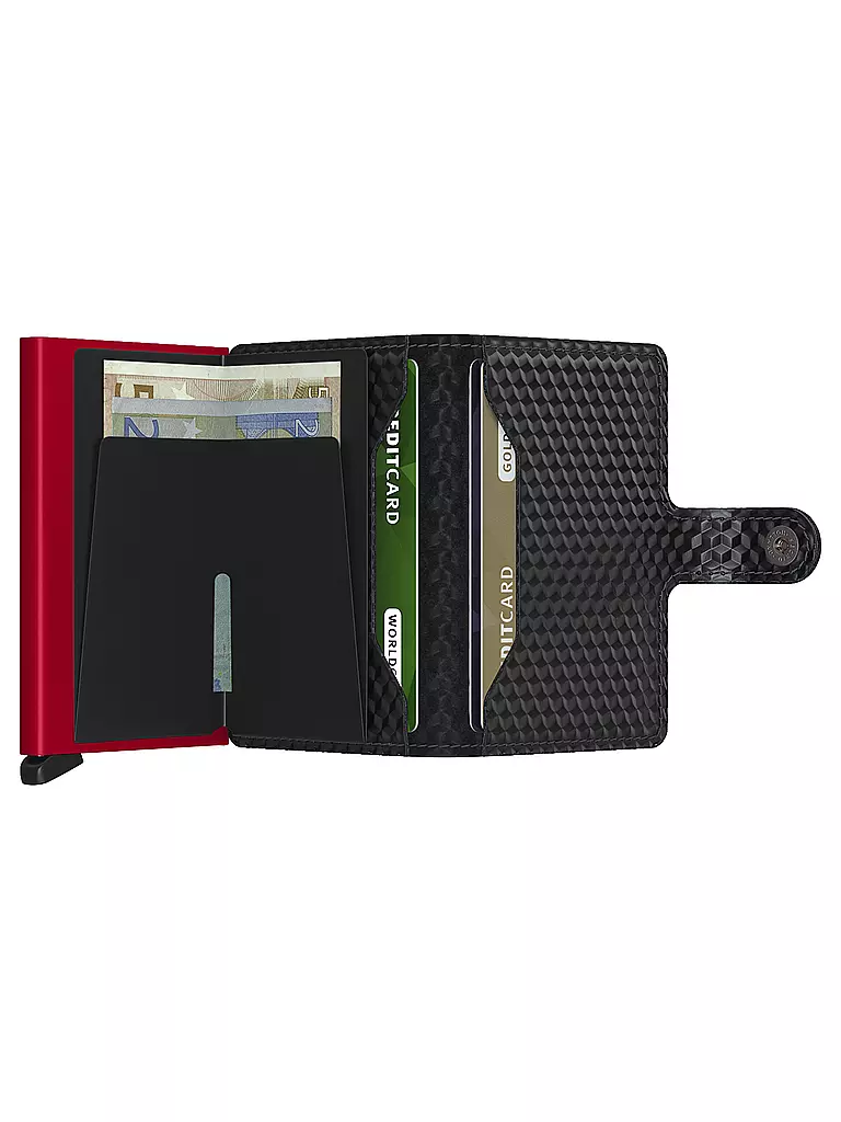 SECRID | Portafoglio - Miniwallet Cubic Nero Rosso |