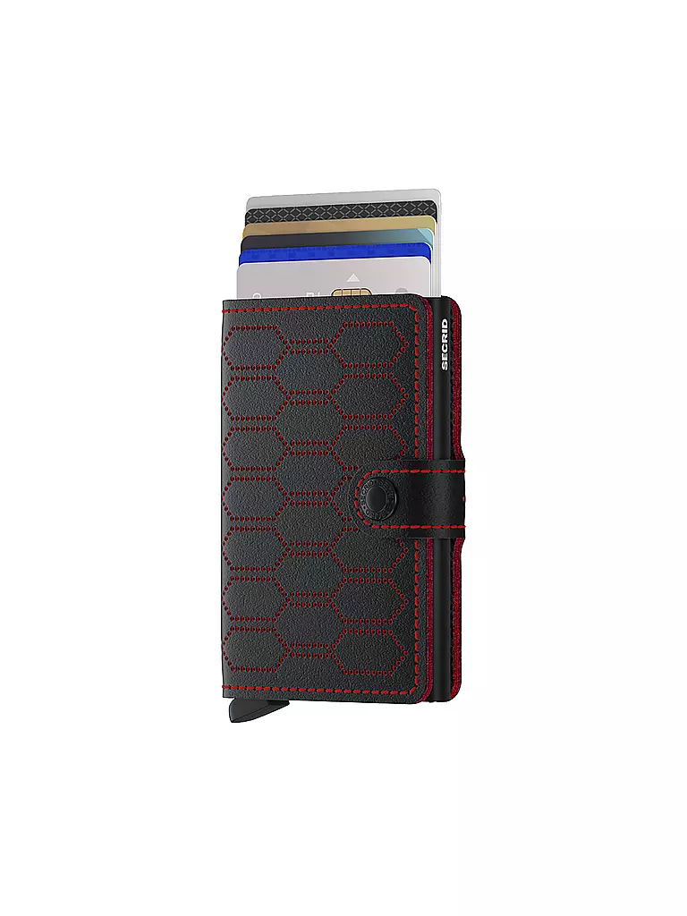 SECRID | Portafoglio - Miniwallet Fuel Perforated Nero Rosso | 
