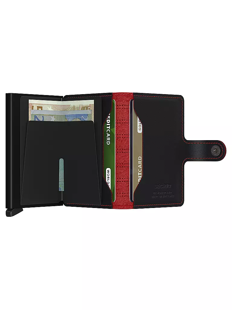SECRID | Portafoglio - Miniwallet Fuel Perforated Nero Rosso | 