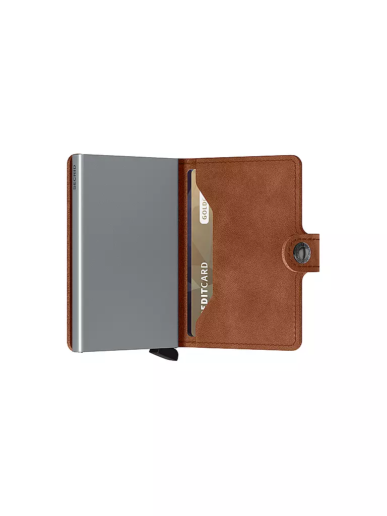 SECRID | Portafoglio - Miniwallet Vintage Mini Cognac Silver | Marrone