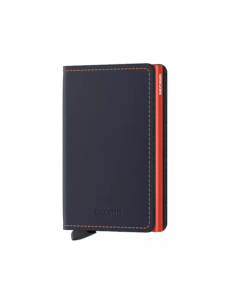 SECRID | Portafoglio SLIMWALLET MATTE Nightblue & Orange | Blu scuro
