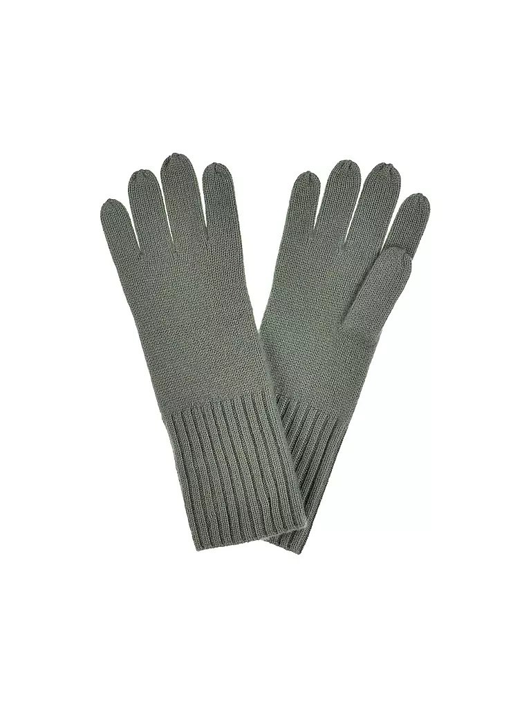 SEEBERGER | Kaschmir Handschuhe | Verde scuro