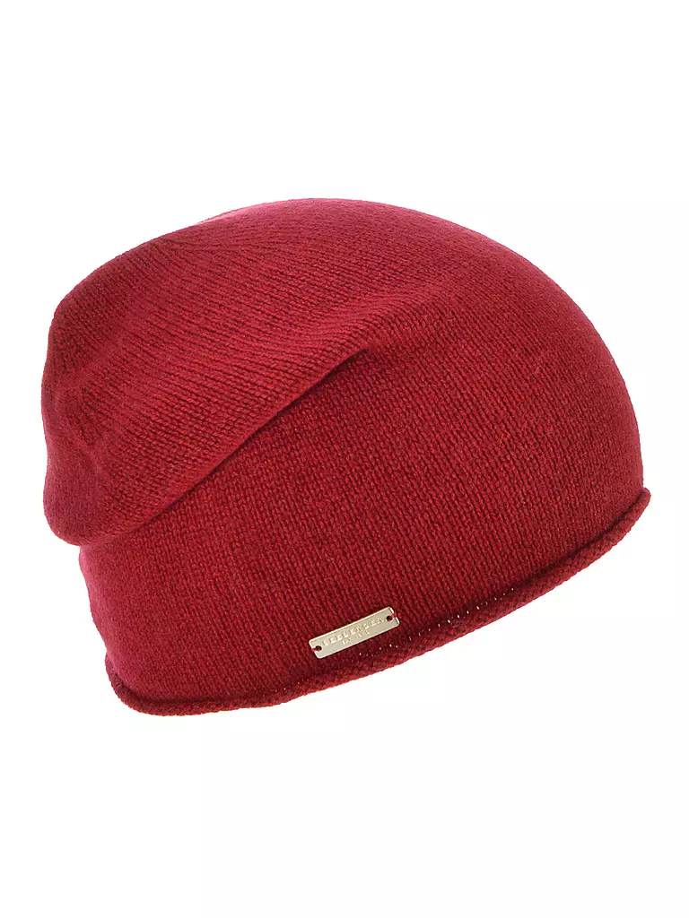 SEEBERGER | Kaschmir Mütze - Berretto | Rosso scuro