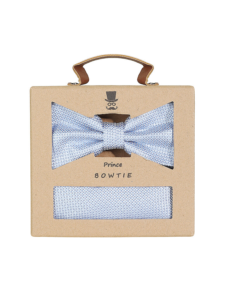 Set regalo - Papillon e fazzoletto da taschino azzurro
