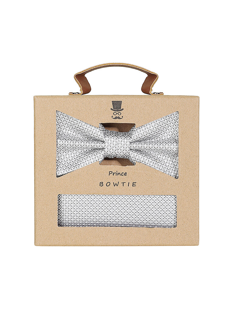 SEIDENFALTER Set regalo - Papillon e fazzoletto da taschino grigio chiaro