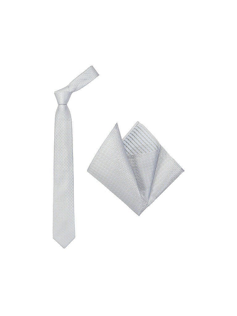 Set cravatta con fazzoletto da taschino verde chiaro