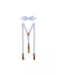 SEIDENFALTER | Set di bretelle con papillon e clip a bottone | Blu chiaro