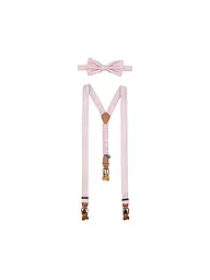 SEIDENFALTER | Set di bretelle con papillon e clip a bottone | Rosa