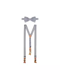 SEIDENFALTER | Set di bretelle con papillon e clip a bottone | Blu scuro