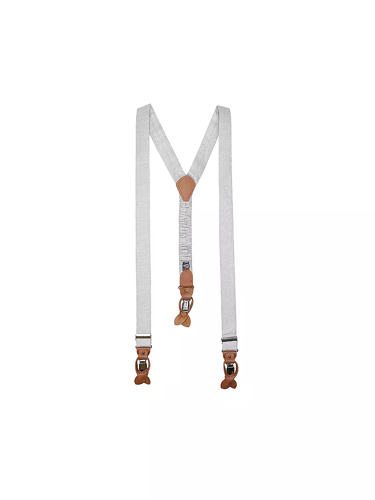 SEIDENFALTER | Set di bretelle con papillon e clip a bottone | Grigio chiaro