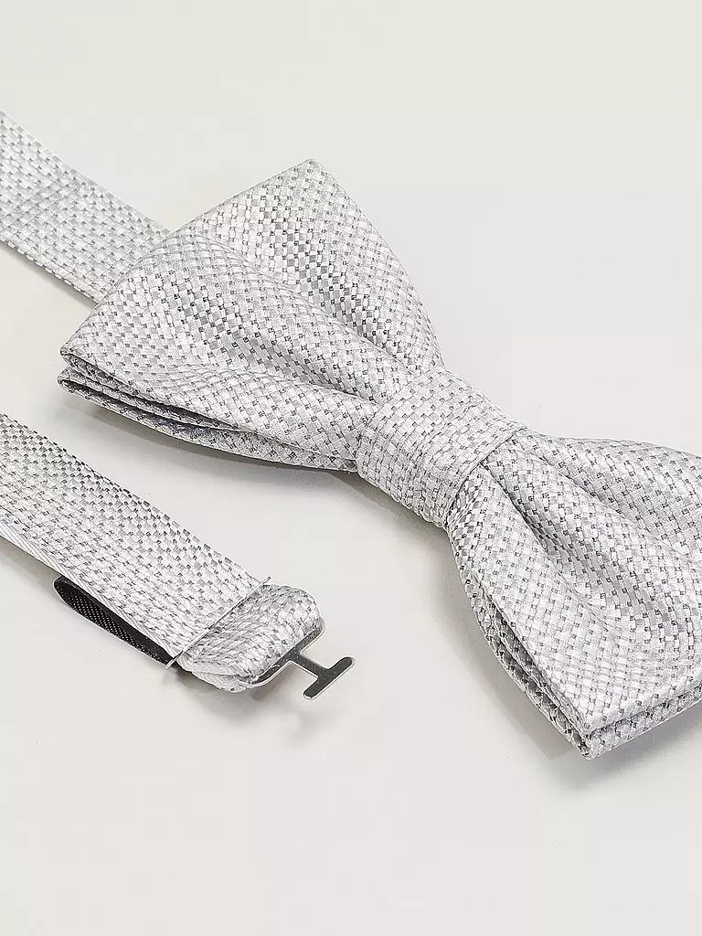 SEIDENFALTER | Set di bretelle con papillon e clip a bottone | Grigio chiaro
