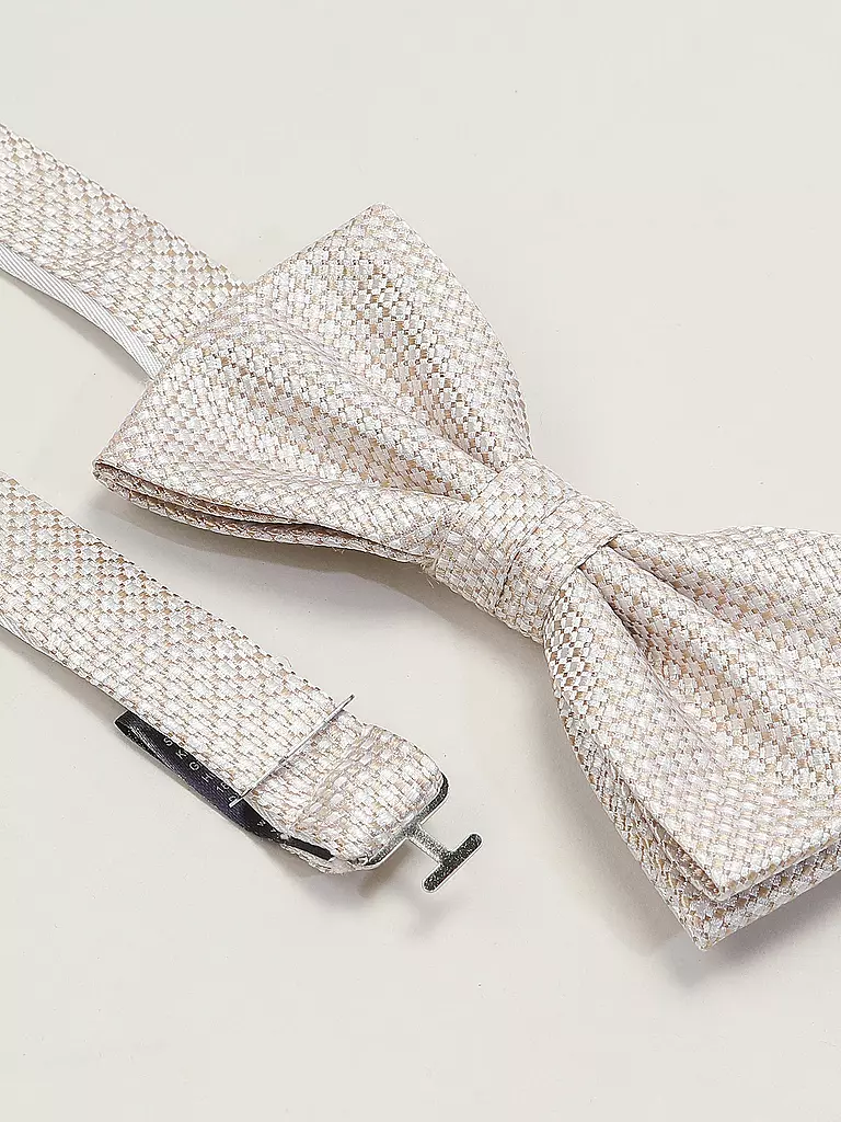 SEIDENFALTER | Set di bretelle con papillon e clip a bottone | Beige