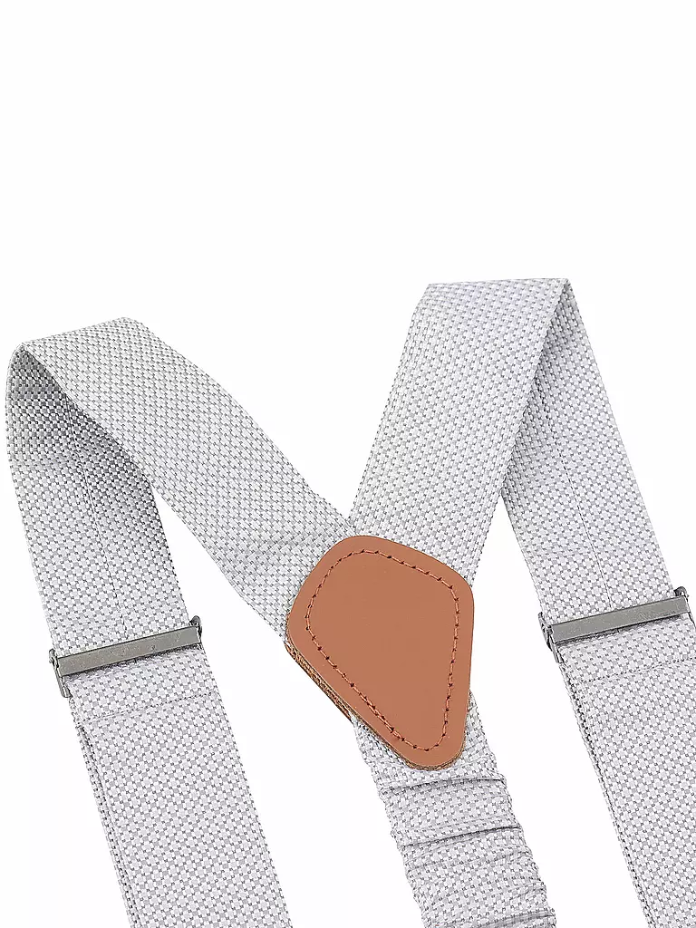 SEIDENFALTER | Set di bretelle con papillon e clip a bottone | Grigio chiaro