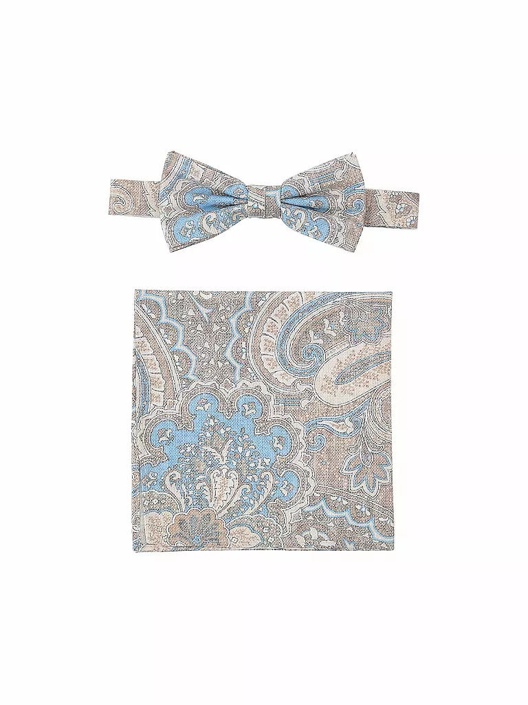 SEIDENFALTER | Set Fliege e fazzoletto da taschino PRINCE BOWTIE | Beige