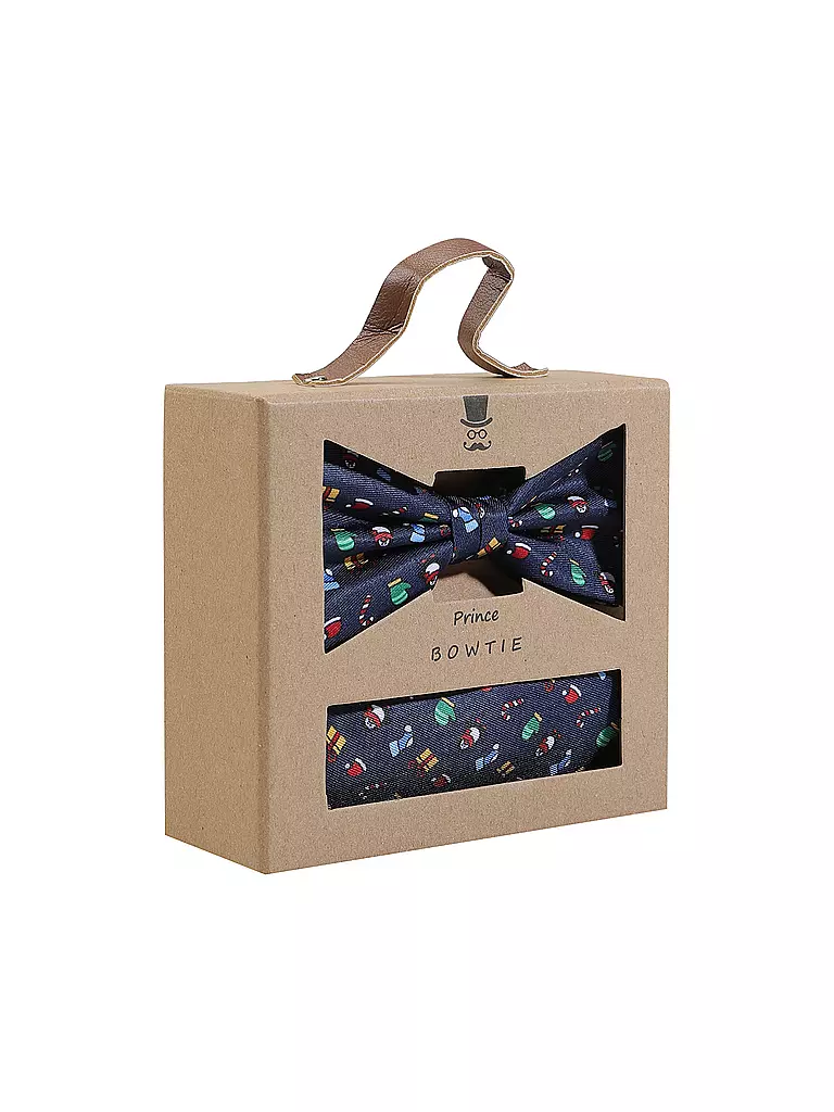 SEIDENFALTER | Set papillon e fazzoletto da taschino PRINCE BOWTIE | Blu scuro