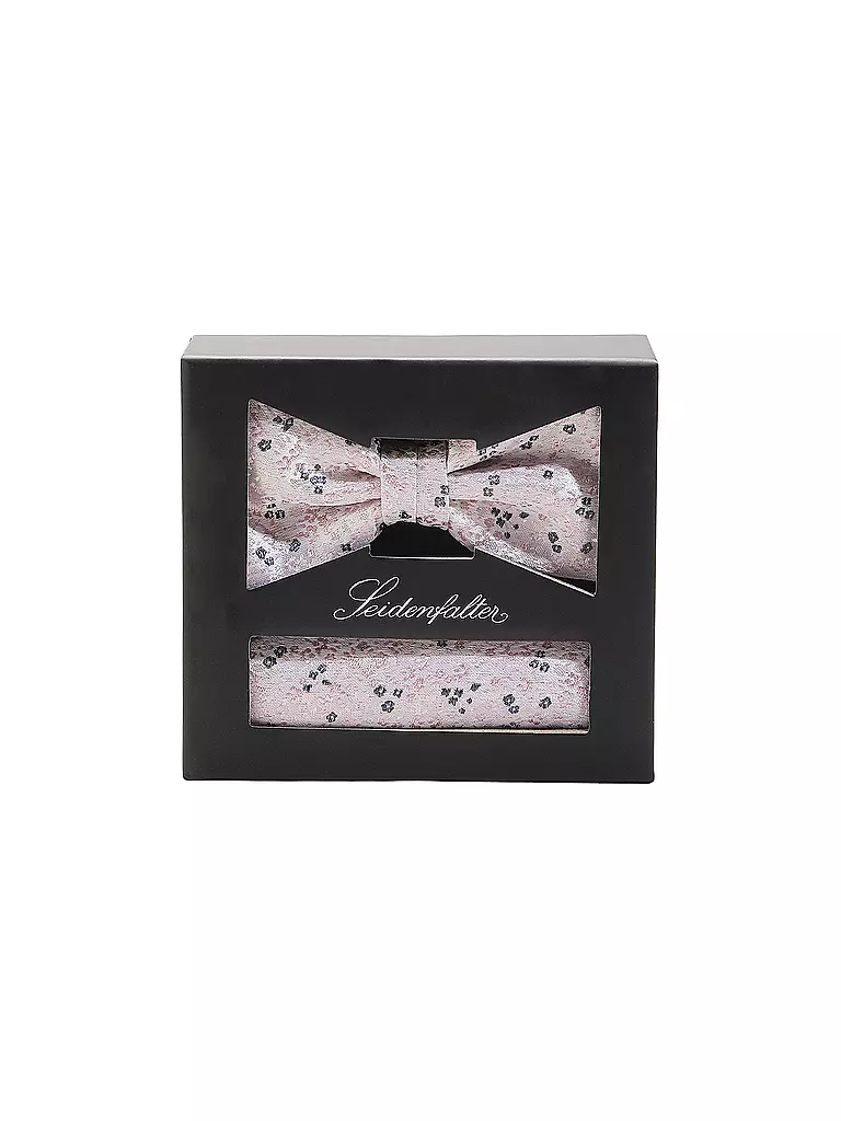 SEIDENFALTER | Set papillon e fazzoletto da taschino | Rosa