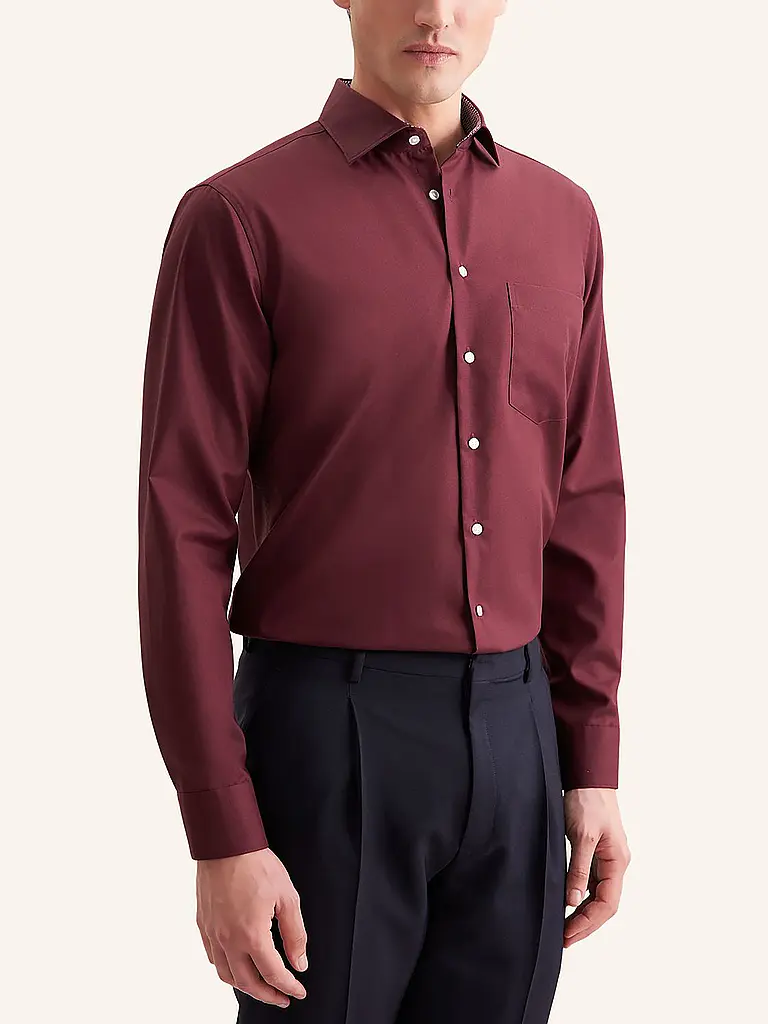 SEIDENSTICKER | Camicia business | Rosso scuro