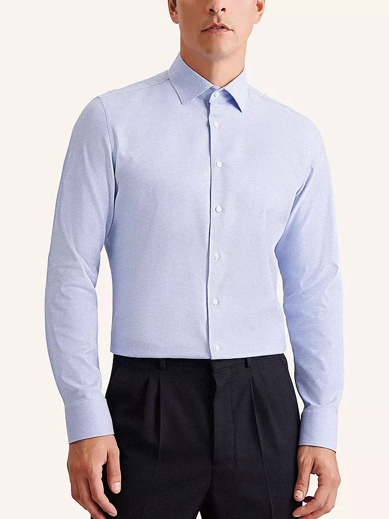 SEIDENSTICKER | Camicia Shaped Fit | Blu scuro