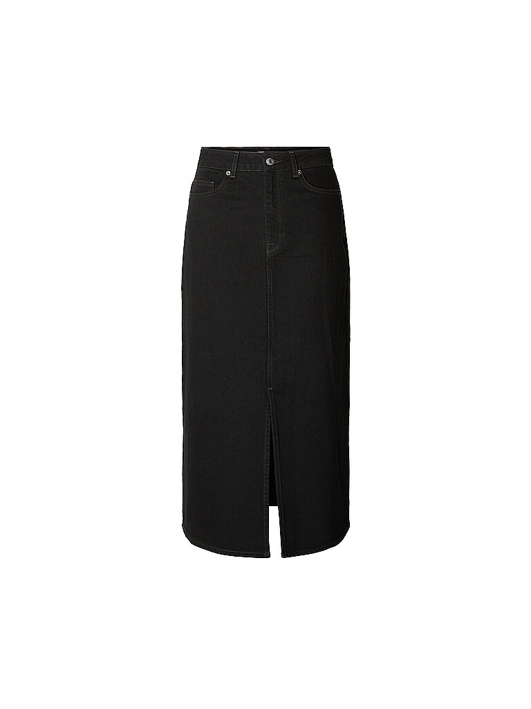 Jeansrock a vita alta SLFKRISTA nero 38